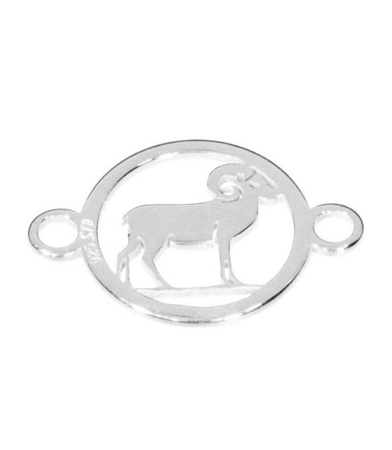 Sign of the Zodiac Aries with two loops silver  - 1
