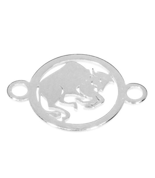 Sign of the Zodiac Taurus with two loops silver  - 1