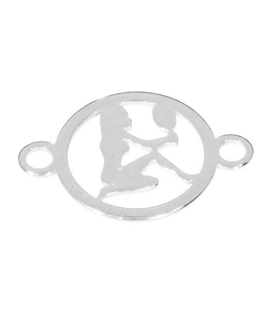 Sign of the Zodiac Virgo with two loops silver  - 1