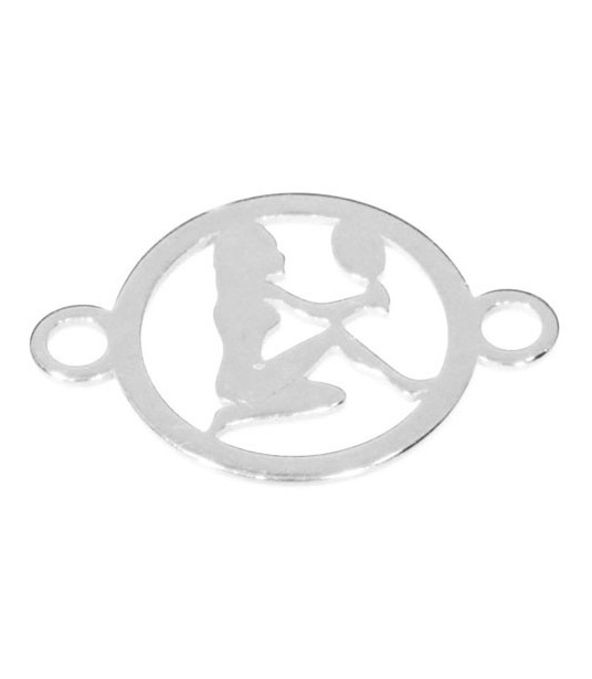 Sign of the Zodiac Virgo with two loops silver  - 1