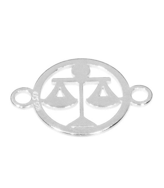 Sign of the Zodiac Libra with two loops silver  - 1