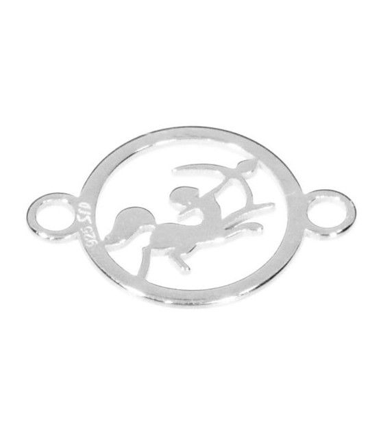 Sign of the Zodiac Sagittarius with two loops silver  - 1