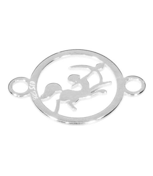 Sign of the Zodiac Sagittarius with two loops silver  - 1