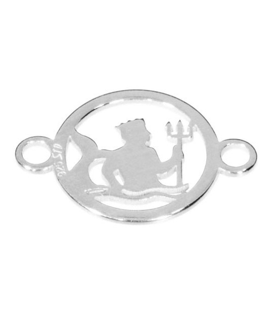 copy of Sign of the Zodiac Capricorn with two loops silver  - 1