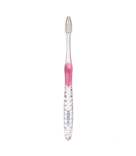 Toothbrush Shungite + gold, pink  - 1