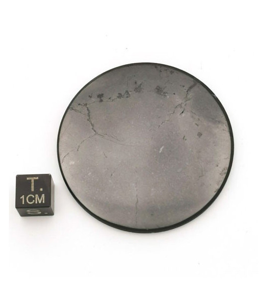 Shungite disc for laptop 5cm polished, self-adhesive  - 1