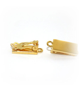 Earclip patent rectangular, silver gold-plated Steindesign - 1