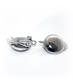 Ohrclipspatent klein, Silber rhodiniert Steindesign - 1