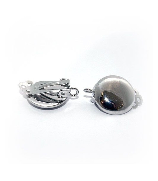 Ohrclipspatent klein, Silber rhodiniert Steindesign - 1