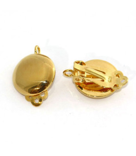 Ohrclipspatent klein, Silber vergoldet Steindesign - 1