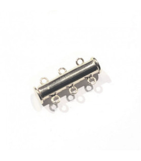 Armbandschließe Magnet 3reihig-lang, Silber rhodiniert Steindesign - 1