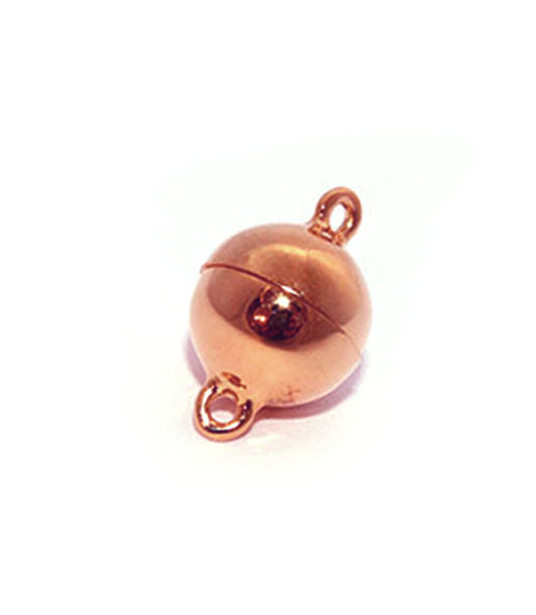 magnetic round clasp 12 mm, silver rosé gold plated  - 1