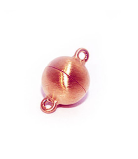 Magnetkugelschließe 12 mm, Silber rosé vergoldet matt  - 1