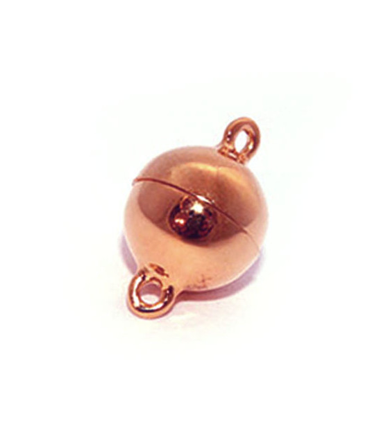 Magnetic round clasp 12 mm, silver rosé gold plated  - 1