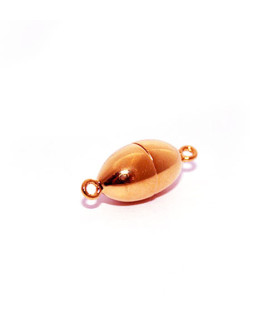 Magnetschließe oval 8mm, Silber rosé vergoldet  - 1