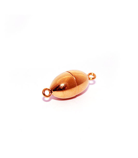 magnetic clasp oval 8mm, silver rosé gold plated  - 1