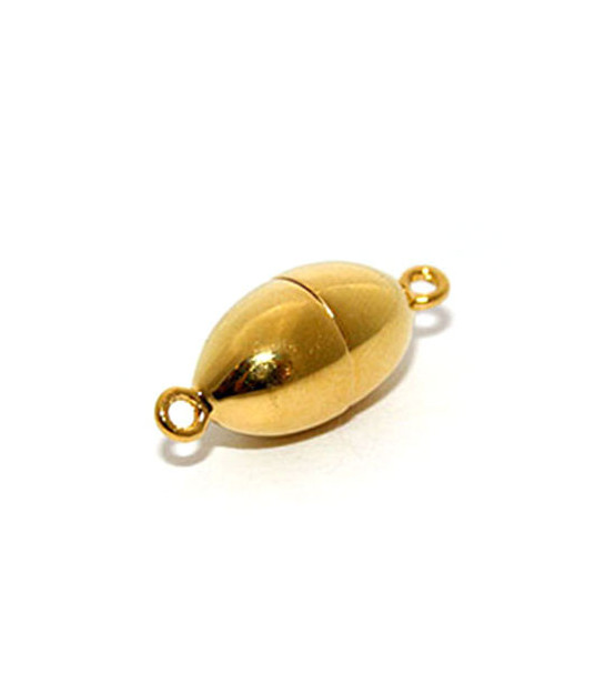 magnetic clasp oval 10 mm, silver gold plated  - 1