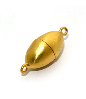 Magnetschließe oval 12 mm, Silber vergoldet matt  - 1