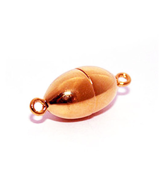magnetic clasp oval 12 mm, silver rosé gold plated  - 1