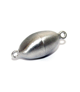 Magnetschließe oval 12 mm, Silber rhodiniert matt  - 1