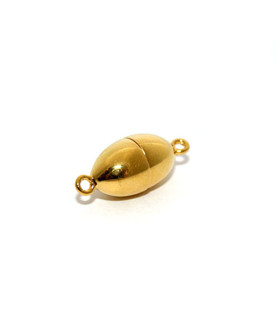 magnetic clasp oval 8 mm, silver gold plated  - 1