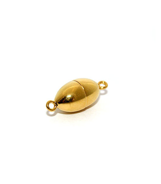 magnetic clasp oval 8 mm, silver gold plated  - 1