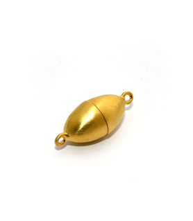 Magnetschließe oval 8 mm, Silber vergoldet matt  - 2