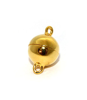 magnetic ball clasp 14mm, silver gold plated  - 1