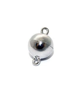 magnetic ball clasp 10mm, silver rhodium plated Steindesign - 1