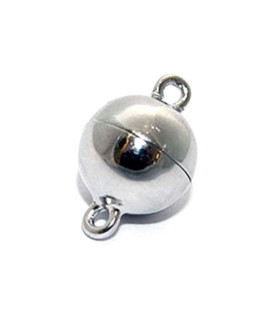 magnetic round clasp 14 mm, silver rhodium plated Steindesign - 1