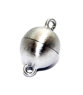 Magnetkugelschließe 16 mm, Silber rhodiniert matt  - 1