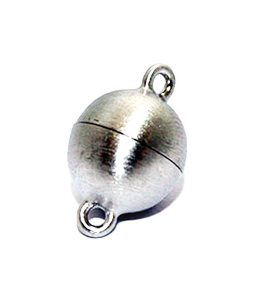 Magnetkugelschließe 16 mm, Silber rhodiniert matt  - 1