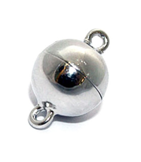 Magnetic round clasp 18 mm, silver rhodium plated Steindesign - 1