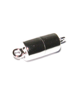 magnetic cylinder clasp 8 mm, silver rhodium plated Steindesign - 1