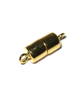 magnetic cylinder clasp 6 mm, silver gold plated  - 1