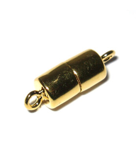 magnetic cylinder clasp 8 mm, silver gold plated  - 2