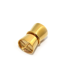 Magnetic clasp cylinder small, silver gold-plated  - 1