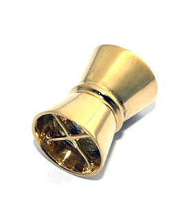 Magnetic clasp cylinder large, silver gold-plated  - 1