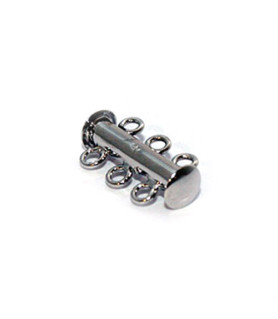 Armbandschließe Magnet 3reihig-kurz, Silber rhodiniert Steindesign - 1