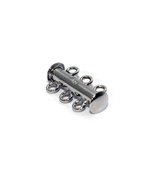 Armbandschließe Magnet 3reihig-kurz, Silber rhodiniert Steindesign - 1