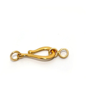 Hook clasp small, gold-plated silver  - 1
