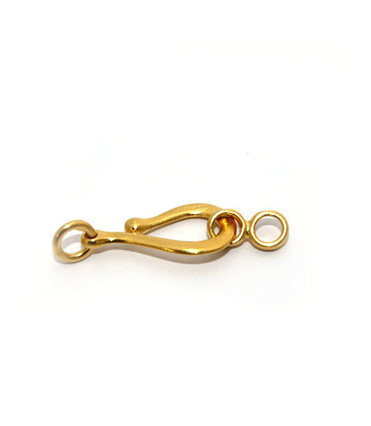 Hook clasp small, gold-plated silver  - 1