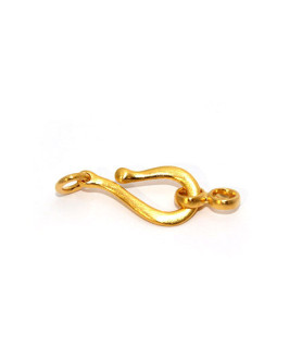 Hook clasp small, gold-plated silver satin finish  - 1