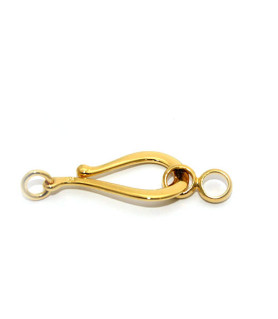 medium hook clasp, gold-plated silver  - 1