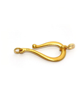 medium hook clasp, gold-plated silver satin  - 1