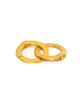 Double ring buckle silver gold plated satin  - 1