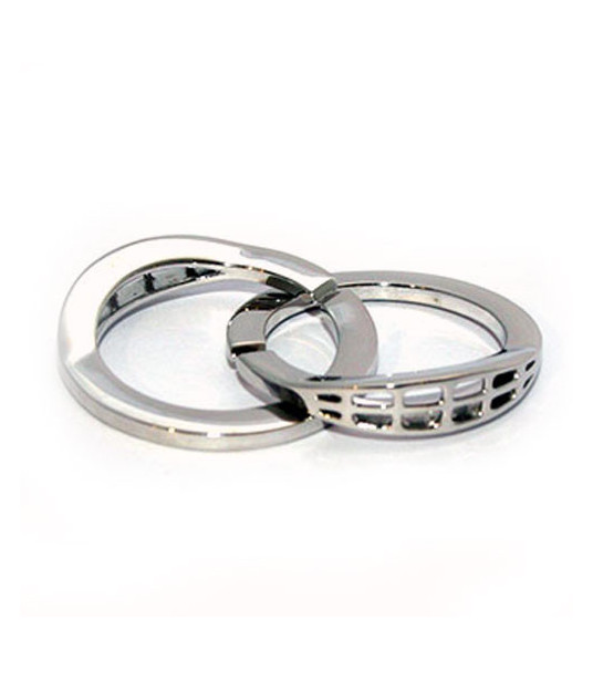 Double ring clasp 30 mm silver rhodium plated Steindesign - 1