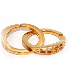 Double ring clasp 30 mm silver gold plated  - 1
