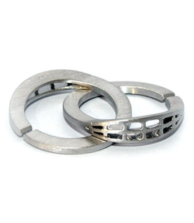 double ring buckle 30mm silver rhodium plated satin  - 1
