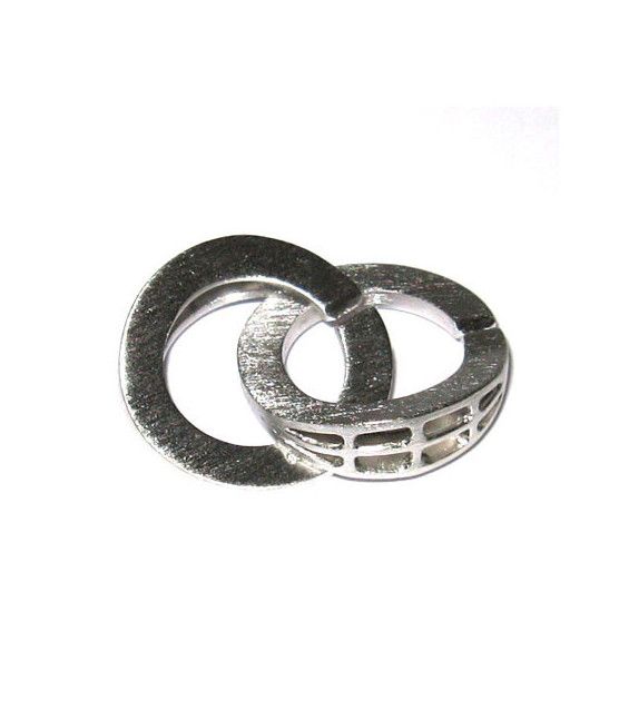 Double ring clasp 25 mm silver rhodium plated matt Steindesign - 1